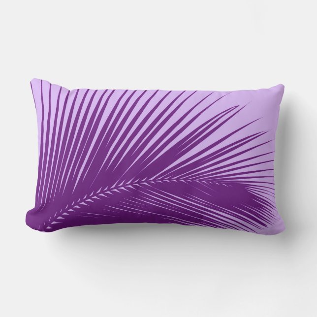 Coussin Rectangle Palmette - violette et lavande (Recto)