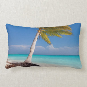Coussin Rectangle Palmier sur la plage de l'océan