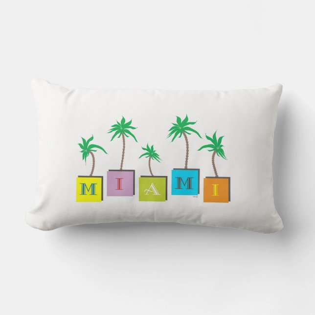 Coussin Rectangle Palms de Miami Floride (Recto)
