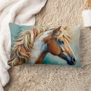 Coussin Rectangle Palomino Peinture Mustang Portrait