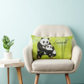 Coussin Rectangle Panda ours mère avec enfant - peint à la main | Co (Chaise)