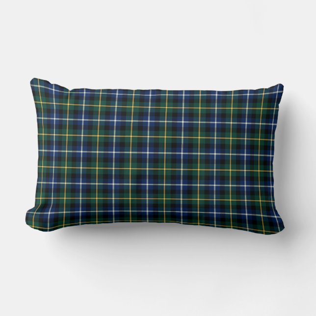 Coussin Rectangle Panier bleu foncé et vert MacNeil Clan Scottish Pl (Recto)