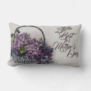 Coussin Rectangle Panier de Fleurs Vintage – Épanouissement de la Fê