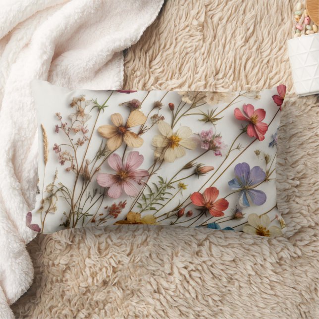 Coussin Rectangle Panier de rangement pour fleurs sauvages de printe (Couverture)