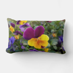 Coussin Rectangle Pansies lumineuses