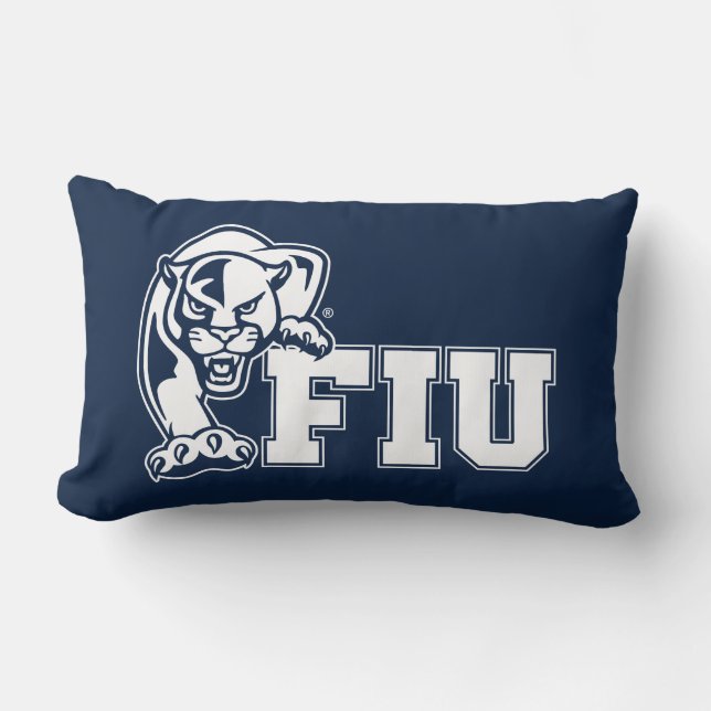 Coussin Rectangle Panthers de la FIU - Logo blanc (Recto)