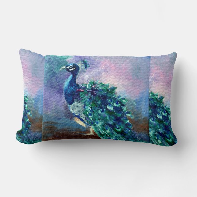 Coussin Rectangle Paon glorieux II (Recto)
