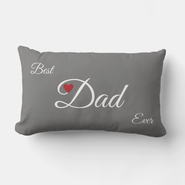 Coussin Rectangle Papa coeur le meilleur moderne sur gris (Recto)