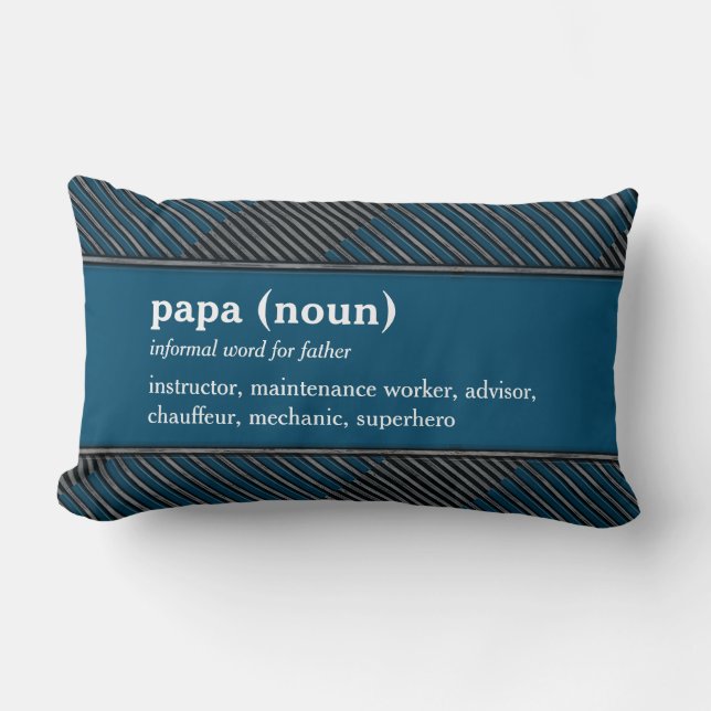 Coussin Rectangle papa dictionnaire définition texte personnalisé bl (Recto)
