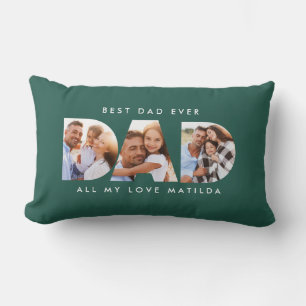Coussin Rectangle Papa photo typographie moderne cadeau enfant
