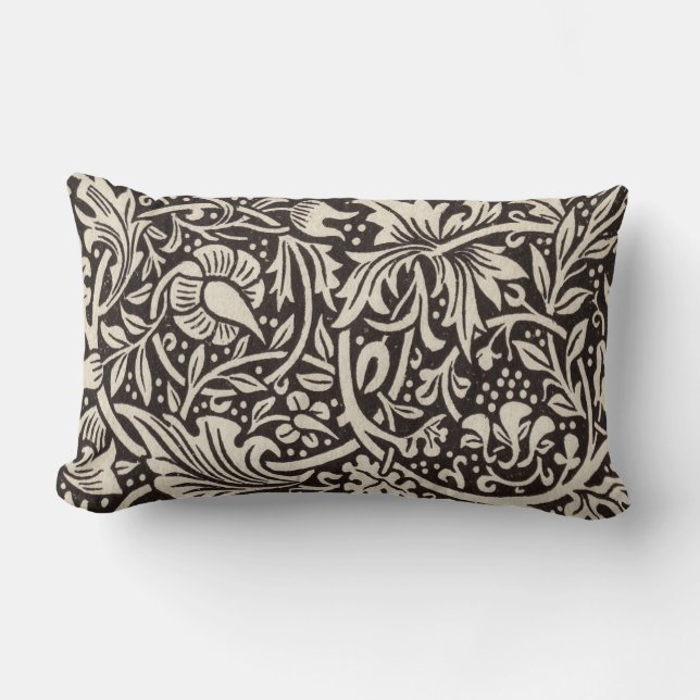 Coussin Rectangle Papier peint floral Narcisse de William Morris (Recto)