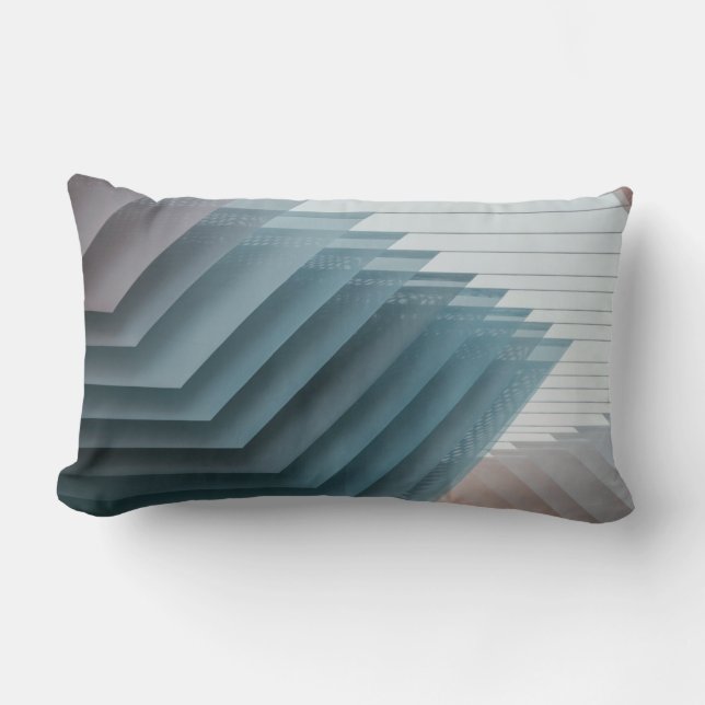 Coussin Rectangle Papier peint numérique turquoise et blanc (Recto)