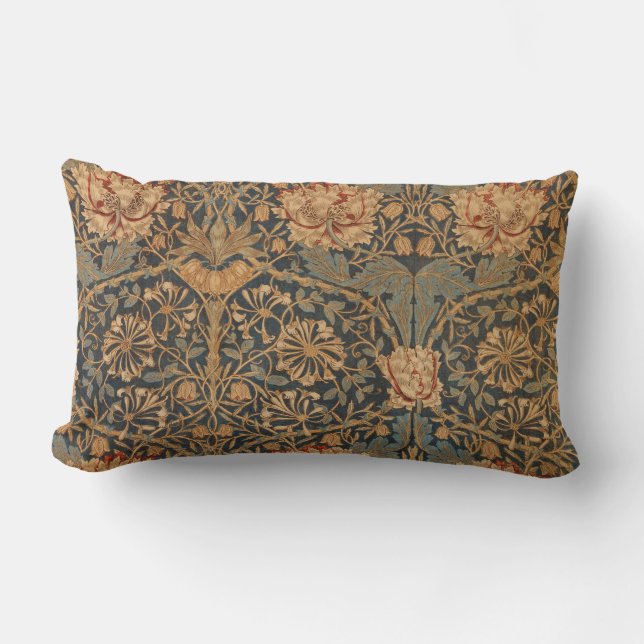 Coussin Rectangle Papier peint riche au chèvrefeuille de William Mor (Recto)