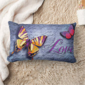 Coussin Rectangle Papillon Aimer Purple Pink Jeu Décoratif (Couverture)