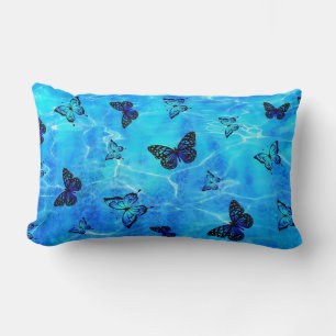 Coussin Rectangle Papillon bleu