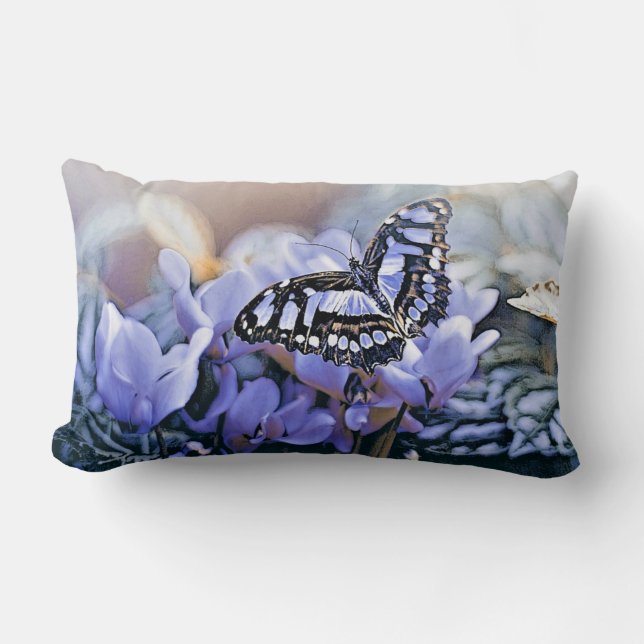Coussin Rectangle Papillon bleu (Recto)