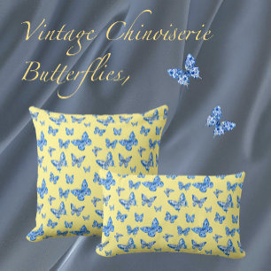 Coussin Rectangle Papillons de la Chinoiserie vintage Arrière - plan