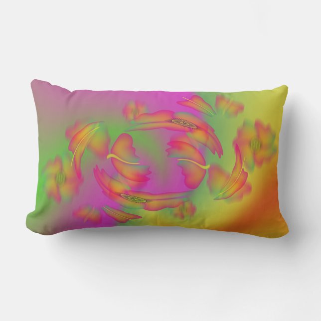 Coussin Rectangle Papillons & Fleurs (Recto)