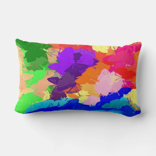 Coussin Rectangle Papillons Kaleidoscope arc-en-ciel (Verso)