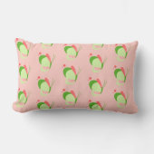 Coussin Rectangle Papillons Whimsical rose et vert (Recto)