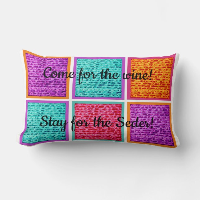 Coussin Rectangle Pâque 20 x 20 Matzah coloré (Recto)