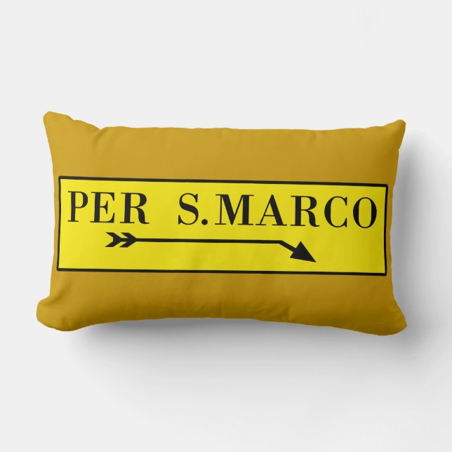 Coussin Rectangle Par San Marco, Venise, plaque de rue italienne (Recto)