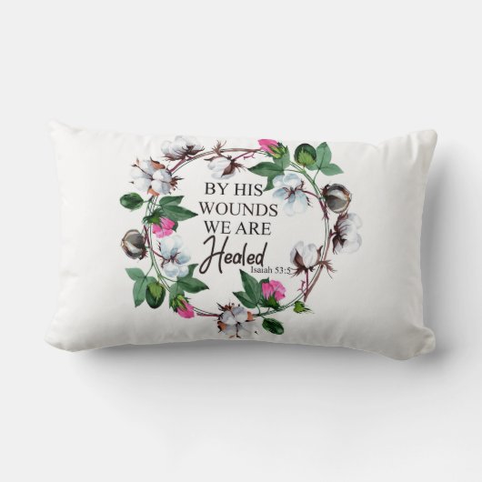 Coussin Rectangle Par ses blessures nous sommes guéris 53:5 d'Isaïe (Verso)