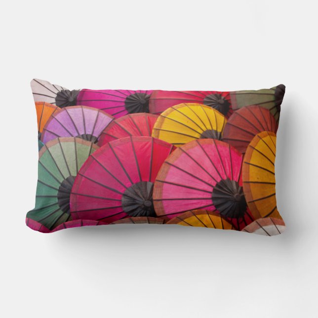 Coussin Rectangle Parapluies arc-en-ciel (Recto)