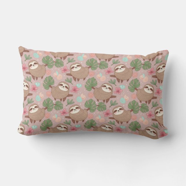 Coussin Rectangle Paresseux Rêve Tropical (Verso)