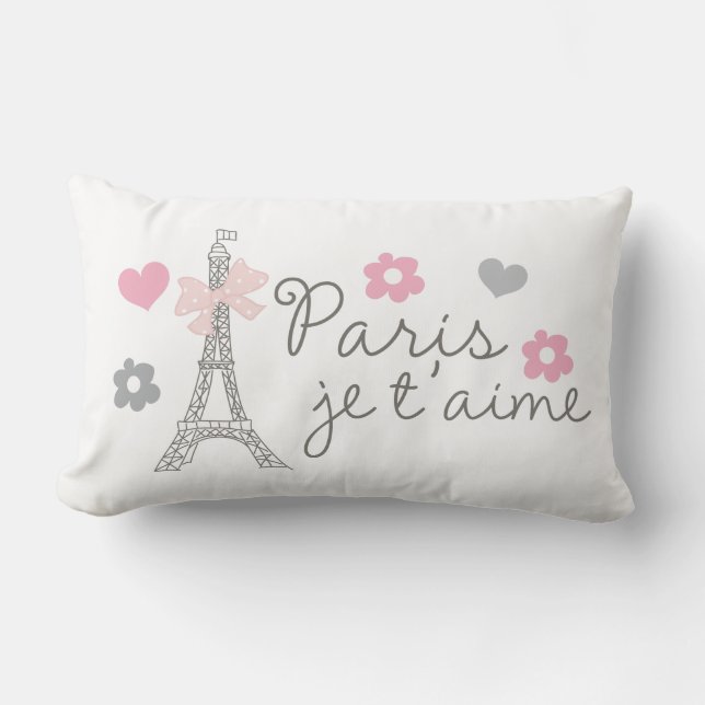 Coussin Rectangle Paris Je T'aime (Recto)
