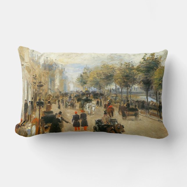 Coussin Rectangle Paris, Le Quai Malaquais, par Renoir (Recto)