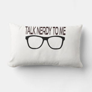 Coussin Rectangle Parlez-moi Nerdy avec des lunettes de Geek noir