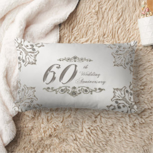 Coussin Rectangle Parties scintillant 60e anniversaire Mariage Lumba