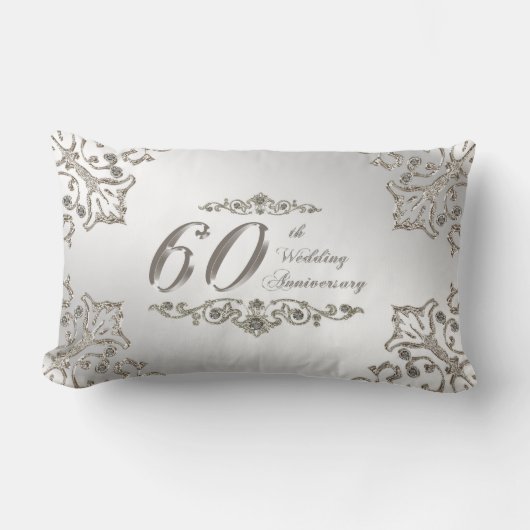 Coussin Rectangle Parties scintillant 60e anniversaire Mariage Lumba (Recto)