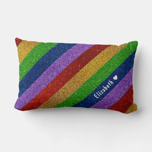 Coussin Rectangle Parties scintillant arc-en-ciel brillante et étinc (Verso)