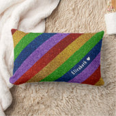 Coussin Rectangle Parties scintillant arc-en-ciel brillante et étinc (Couverture)