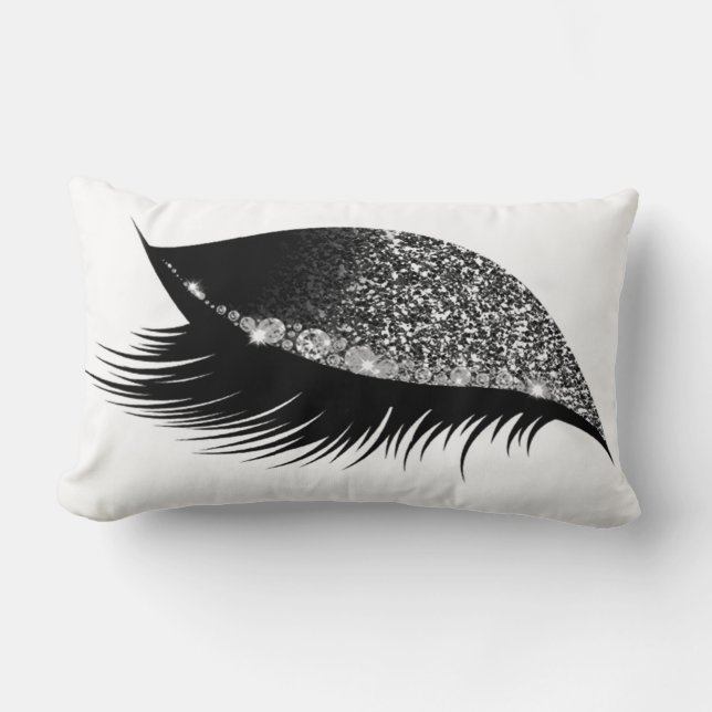 Coussin Rectangle Parties scintillant argentée grise Maquillage de s (Recto)