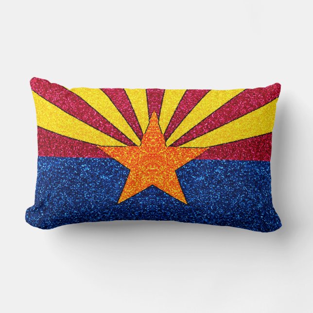 Coussin Rectangle Parties scintillant Arizona drapeau rectangle cous (Recto)