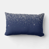 Coussin Rectangle Parties scintillant bleue Silver Navy Girl Monogra (Verso)