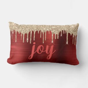 Coussin Rectangle Parties scintillant de Noël Déchets typographie 
