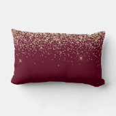 Coussin Rectangle Parties scintillant d'or Bourgogne Monogramme de f (Verso)