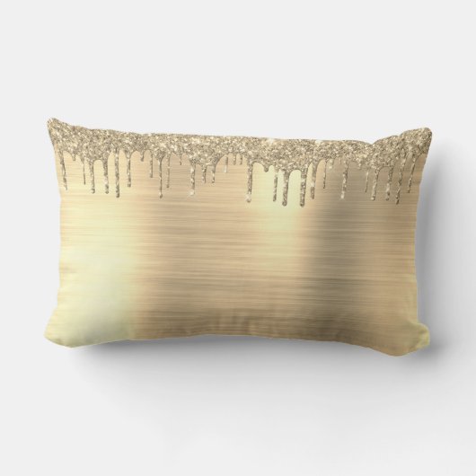 Coussin Rectangle Parties scintillant d'or brossé métal Monogramme N (Verso)