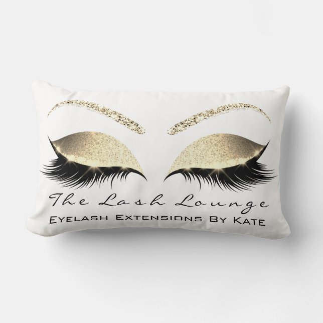 Coussin Rectangle Parties scintillant d'or de championnat Lashes de  (Recto)