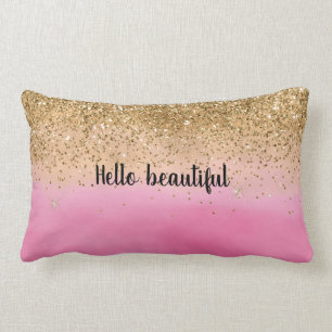 Coussin Rectangle Parties scintillant d'or Glitz Confetti à l'aquare