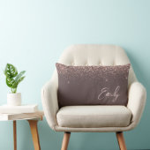 Coussin Rectangle Parties scintillant en or rose rose pâle en terre  (Chaise)