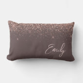Coussin Rectangle Parties scintillant en or rose rose pâle en terre  (Recto)