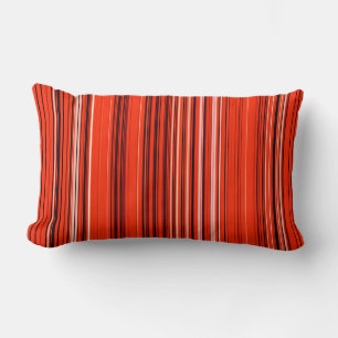 Coussin Rectangle Parties scintillant et rayures rouge noir blanc