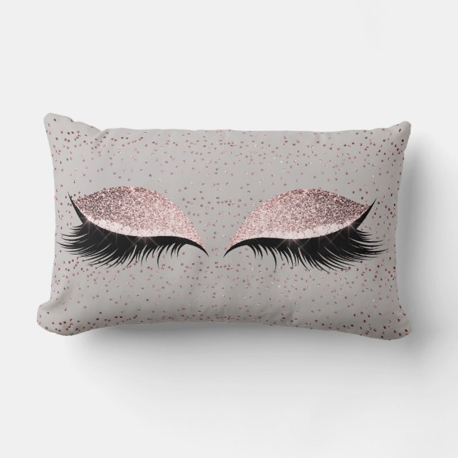 Coussin Rectangle Parties scintillant gris argenté Noir Foxier Blush (Recto)
