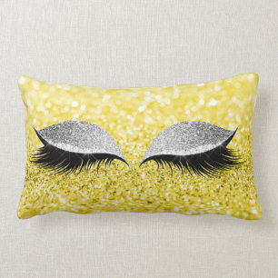 Coussin Rectangle Parties scintillant gris argenté Noir Glam Maquill