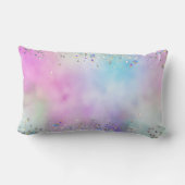 Coussin Rectangle Parties scintillant holographique Rainbow Pastels  (Verso)